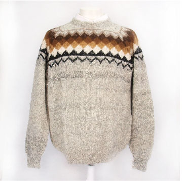手紡ぎアルパカ100%の高級セーター